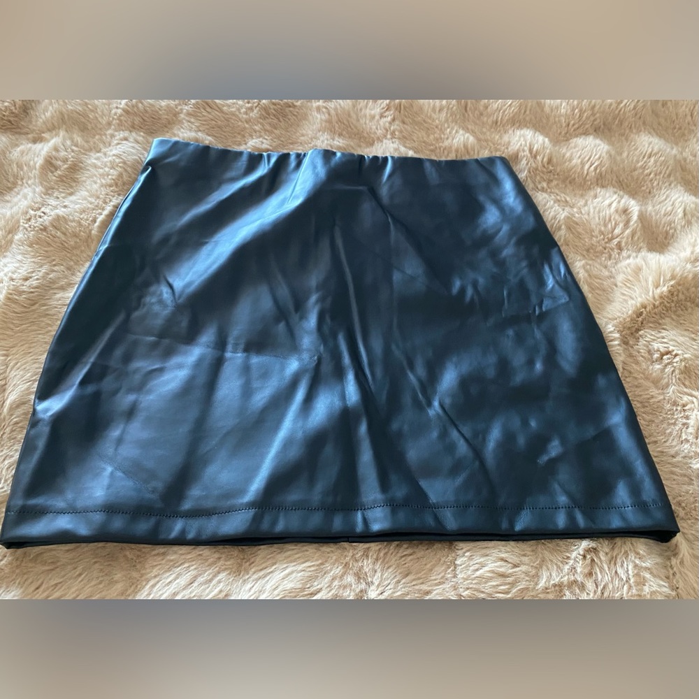 Revamped Faux leather skirt size large